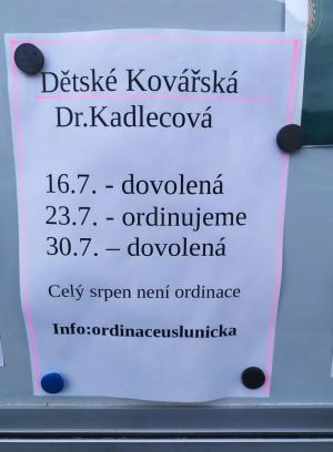 Změny v ordinačních hodinách